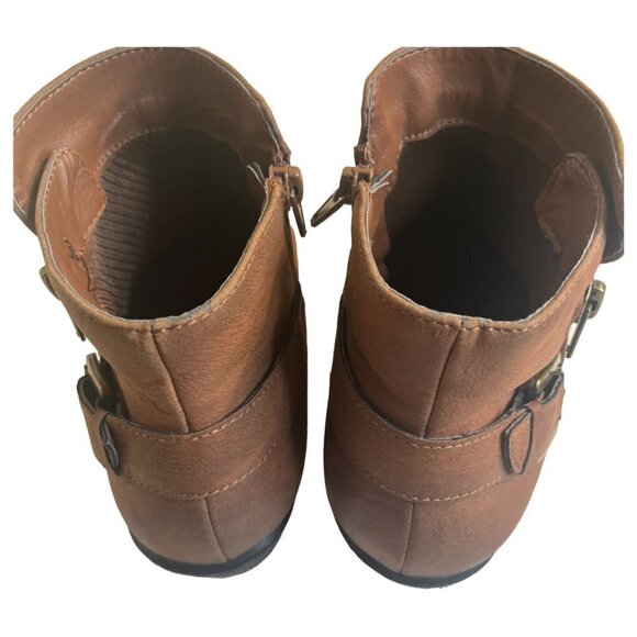 Madden Girl Women's Hunttz Boot Size 7M Ankle Bootie Stacked Heel Side Zip Brown - Picture 9 of 11